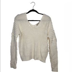 Poof Apparel White Knit Sweater
